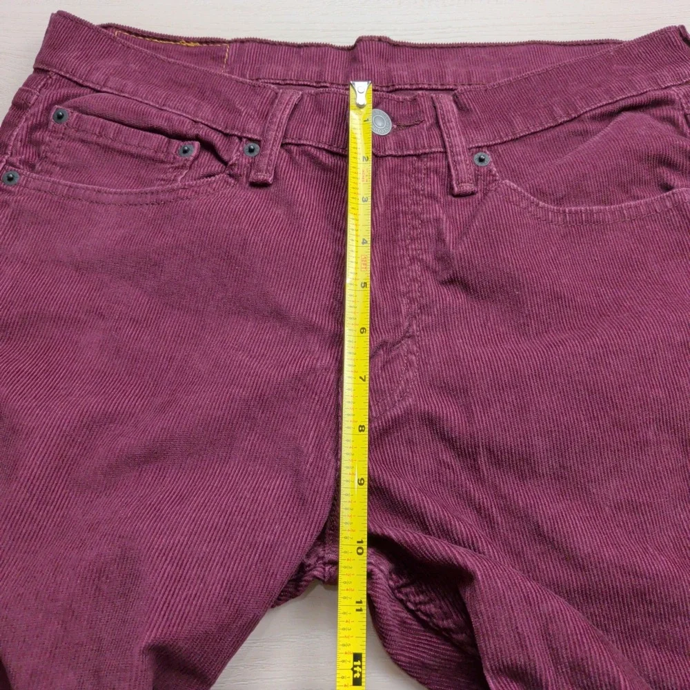 Levi's 514 Corduroy Pants Mens 32x30 Straight Fit Burgundy Maroon Stretch Pants